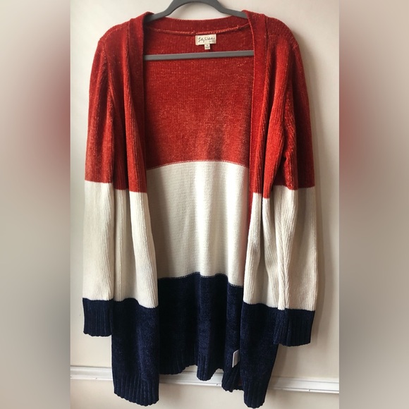 Francesca’s Rosette Color-Block Open Cardigan - Picture 4 of 8